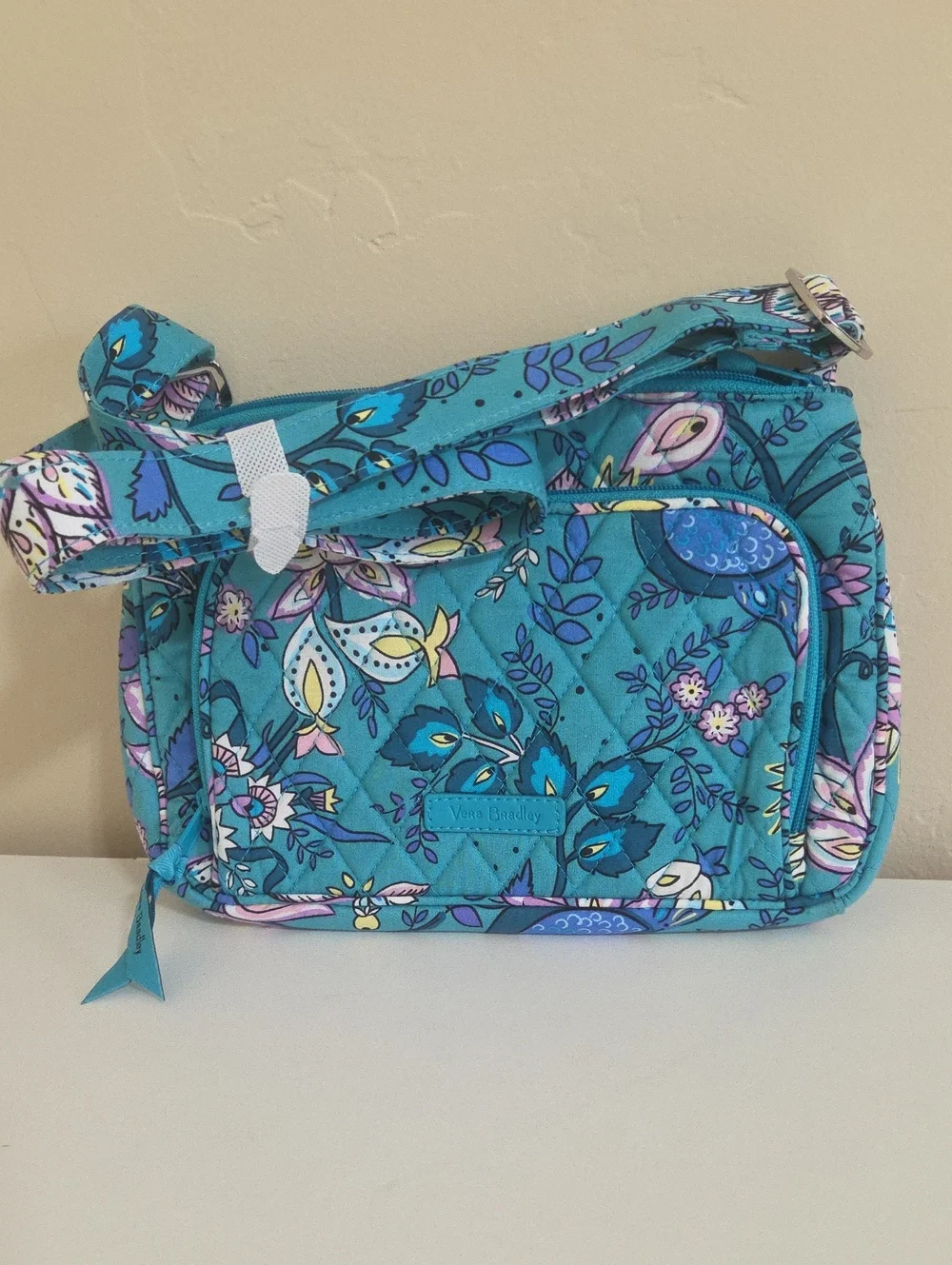 Vera Bradley Teal Floral Quilted Crossbody Bag